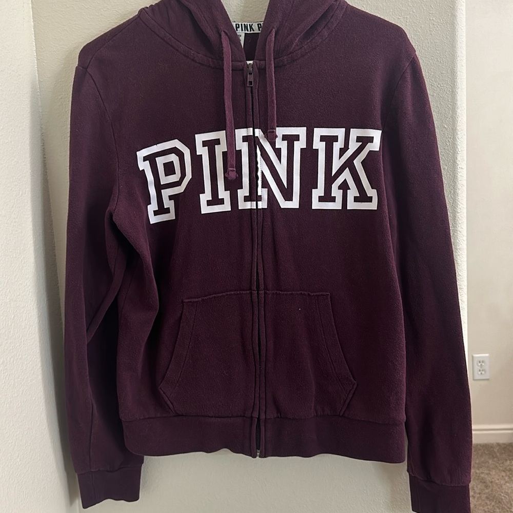 Pink zip up sweater